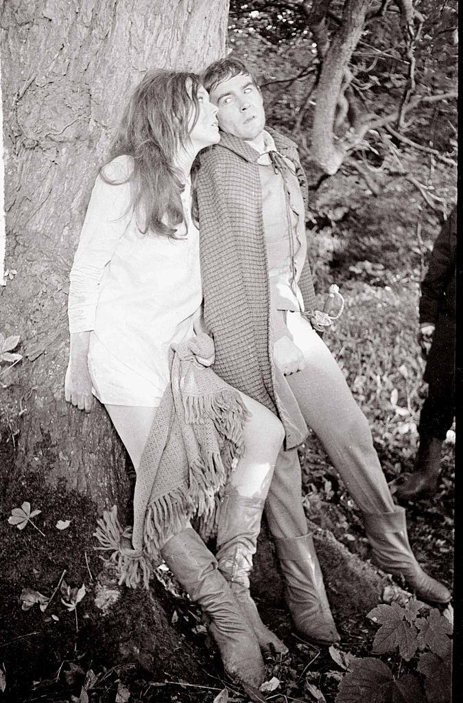Diana Rigg during the filming of A Midsummer Nights Dream William Shakespeare in the woods, October 1967