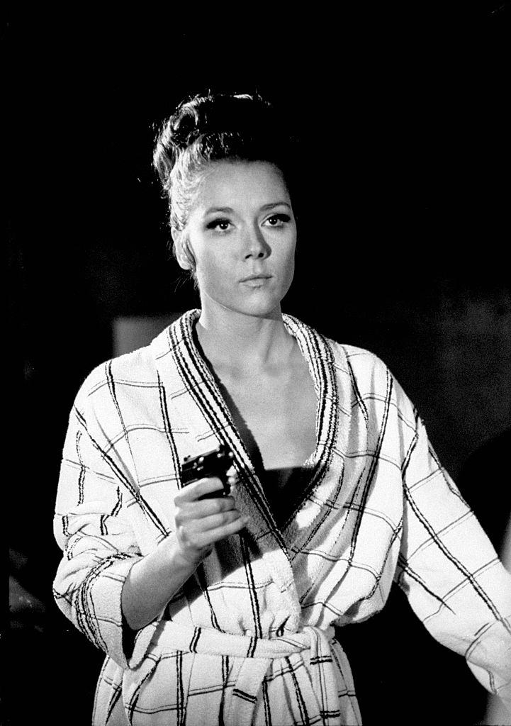 Diana Rigg on the set of On Her Majesty's Secret Service, 1969.