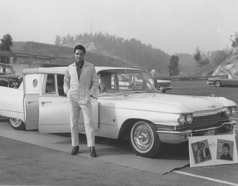 Elvis and a 1960 Cadillac Series 75 Fleetwood Limousine.