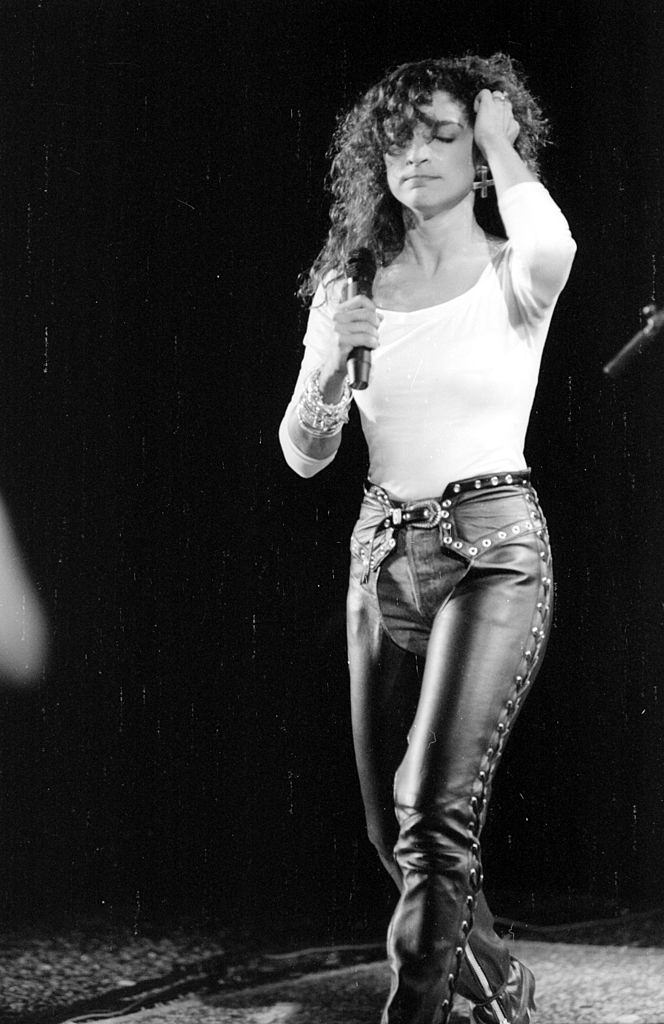 Gloria Estefan performing on the stage, 1980.