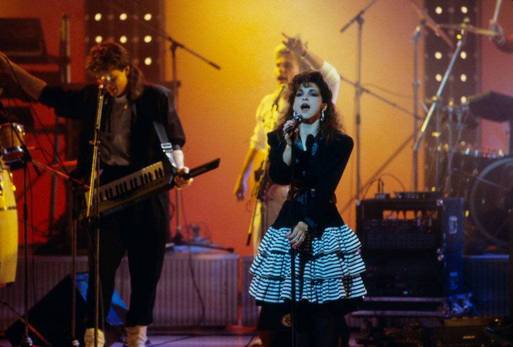 Gloria Estefan and Miami Sound Machine performing at the Royal Gala for the Prince's Trust, 1987.