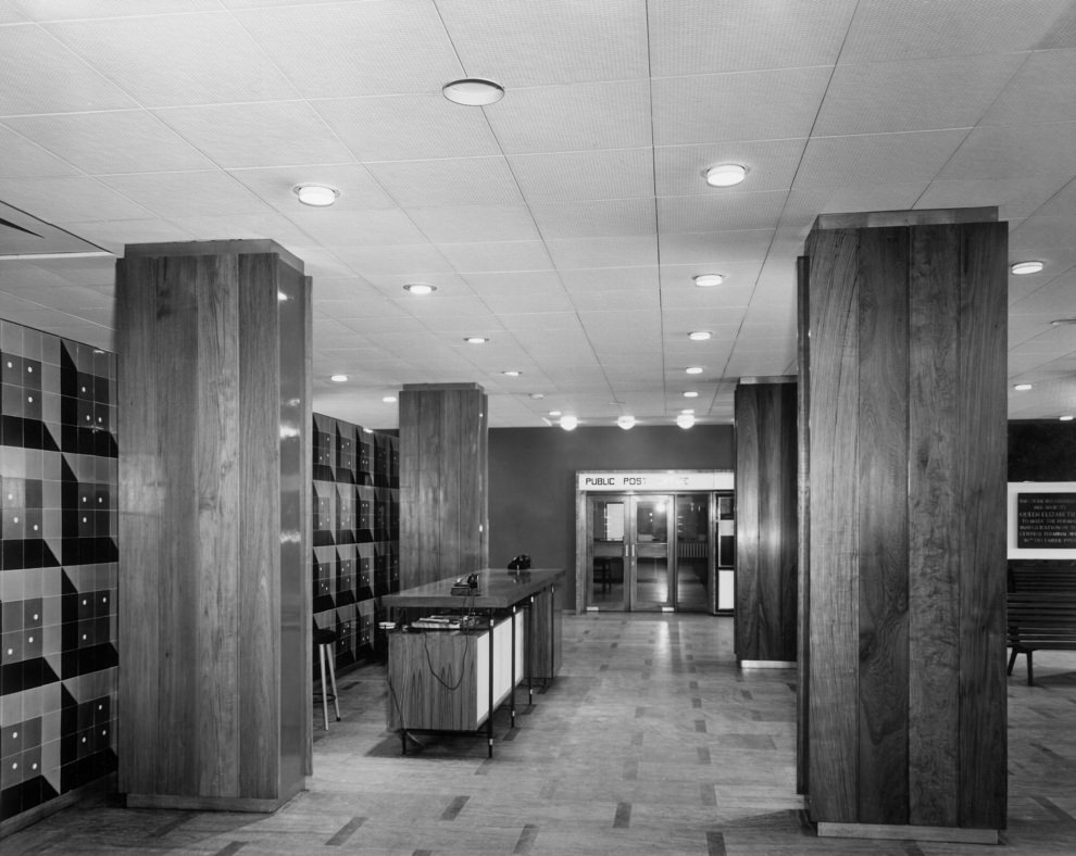 Entrance to public post office, 1955.