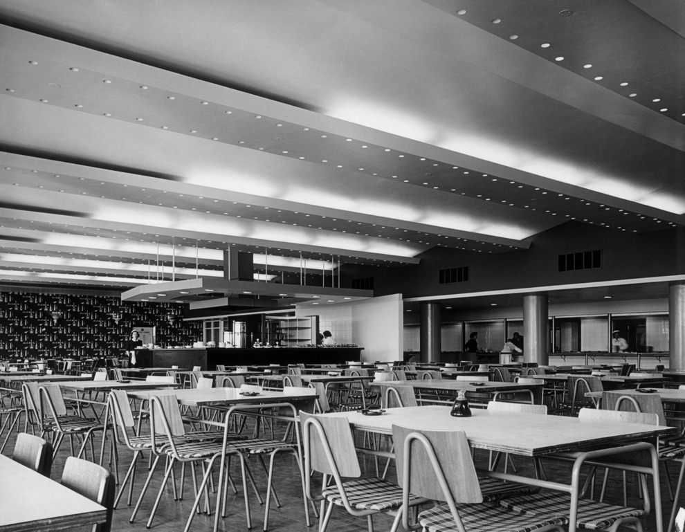 Restaurant and cafeteria, 1950s.