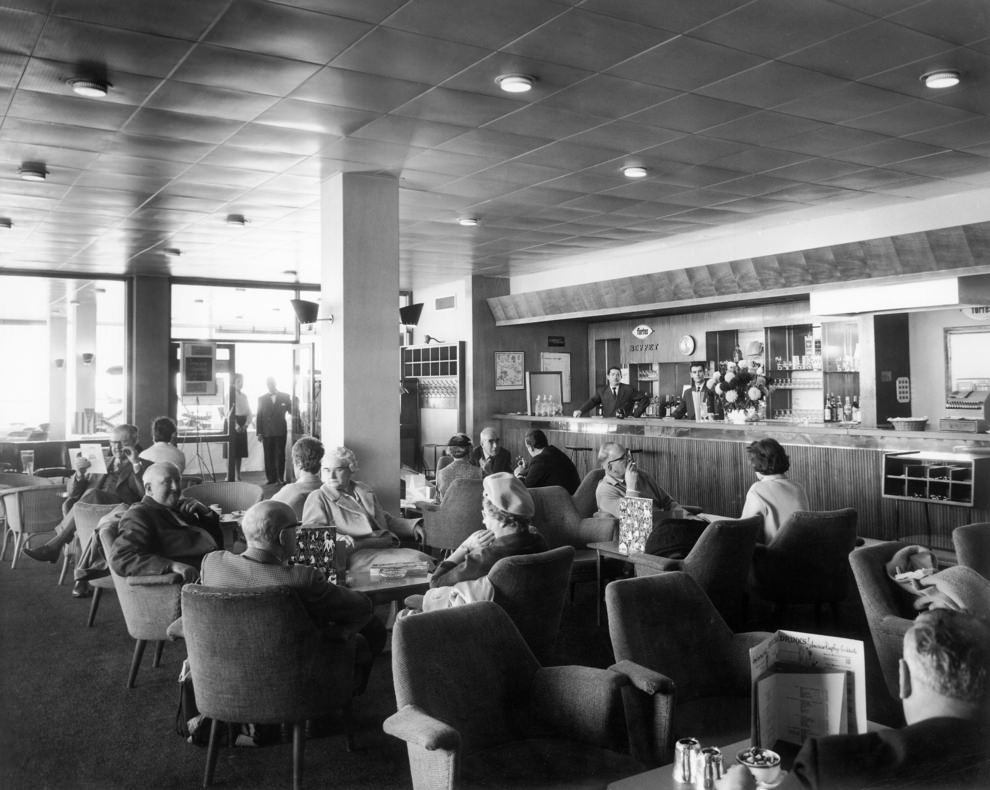 Cocktail bar, 1950s.