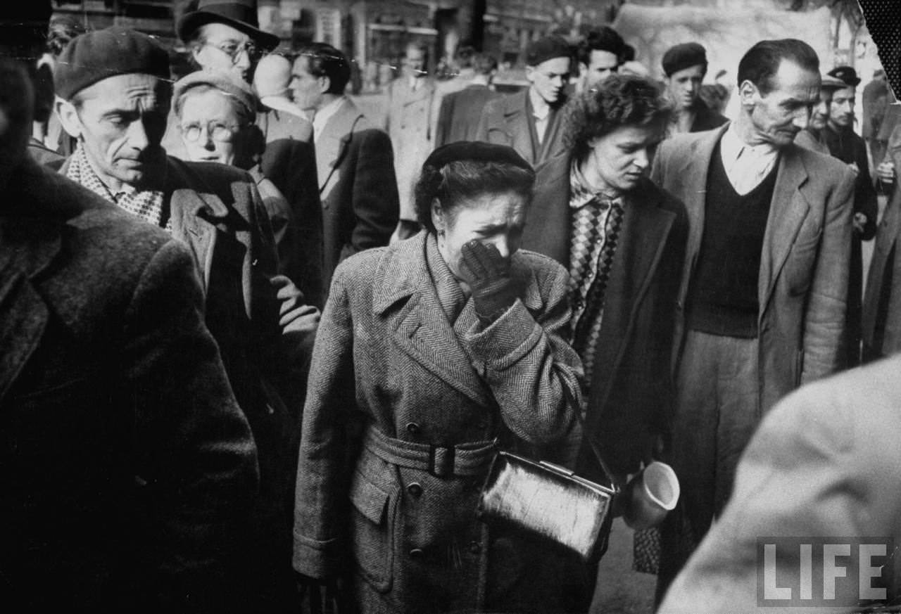 Hungarian patriot grimacing during revolution against Soviet-backed regime.