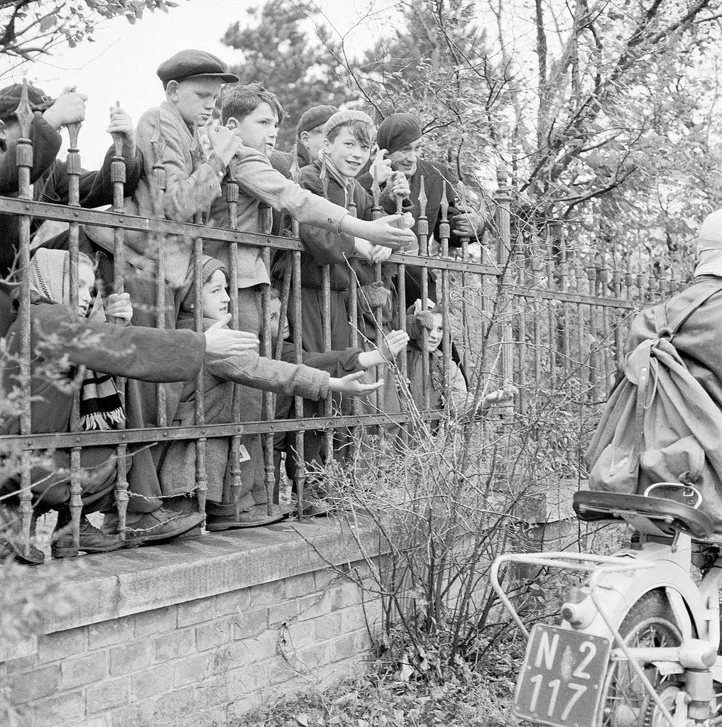 Hungarian refugee children in a camp in Austria, 1956.