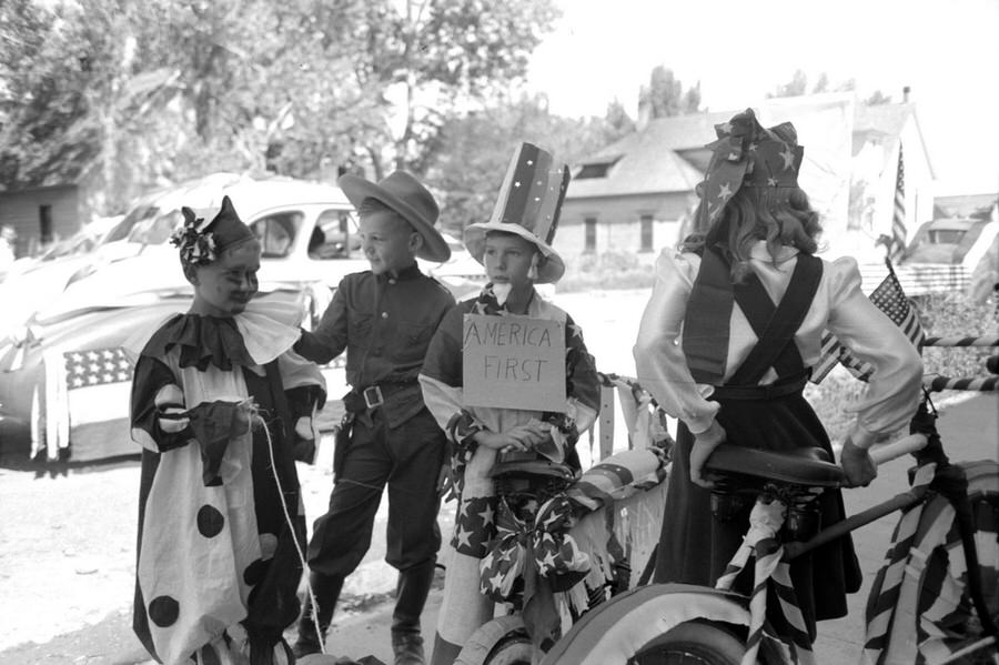 Bicycle riders ready for the parade on the Fourth of July in Vale.