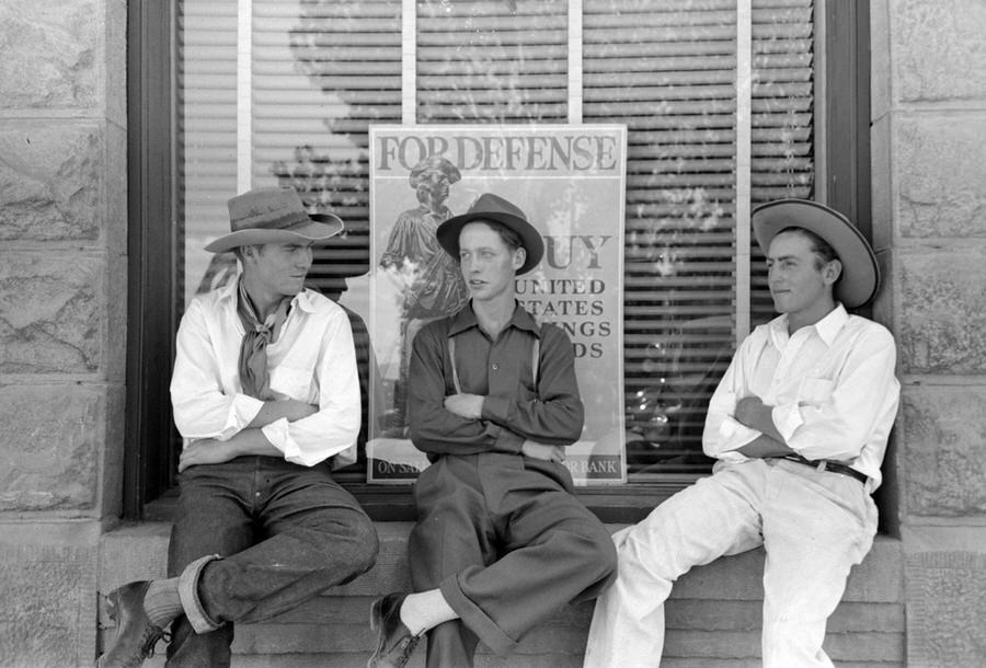 Farm boys in town for the Fourth of July celebration.