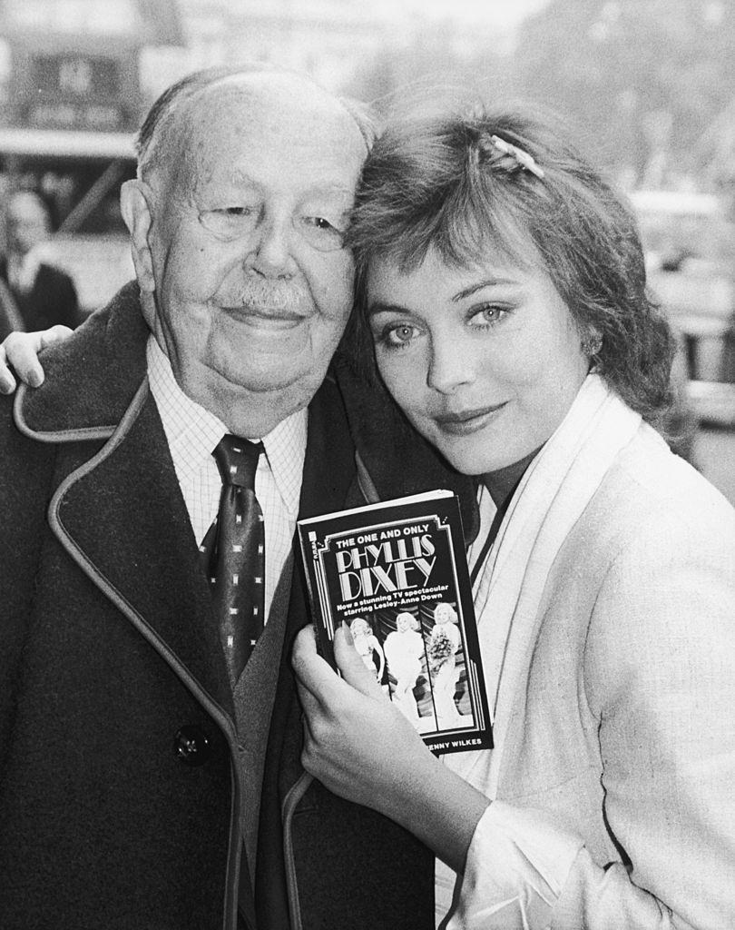 Lesley-Anne Down with Sir George Titman, 1978.