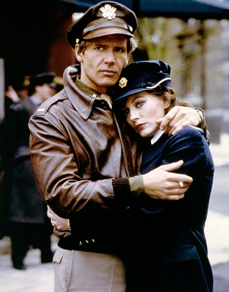 Lesley-Anne Down with Harrison Ford in the movie 'Hanover Street', 1977.