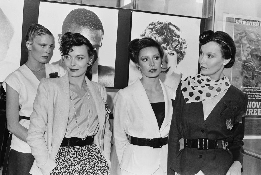 Lesley-Anne with three other models wearing 70s hairstyles, 28th March 1979.