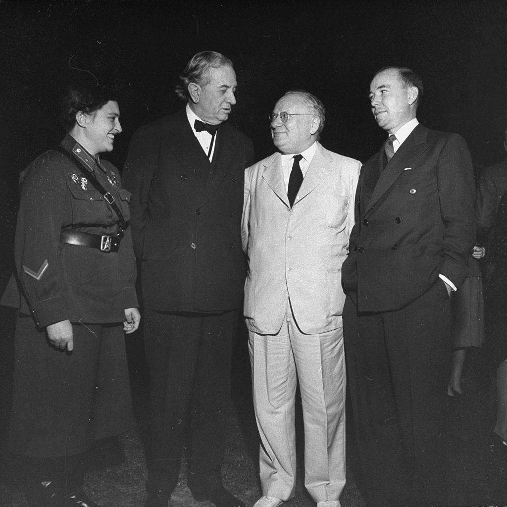 Lyudmila Pavlichenko at the Soviet Embassy, 1942.