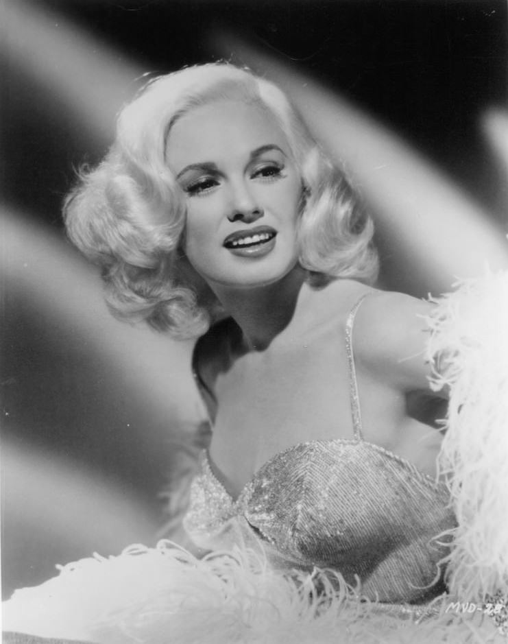 Mamie Van Doren publicity portrait for the film 'Running Wild', 1955.