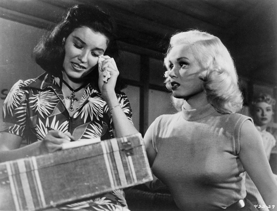 Mamie Van Doren with another woman in the movie 'Untamed Youth', 1957.