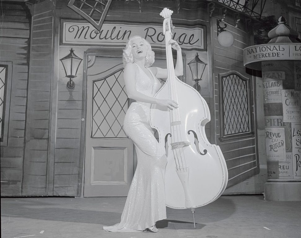 Mamie Van Doren during her first night club appearance in Las Vegas, 1958.