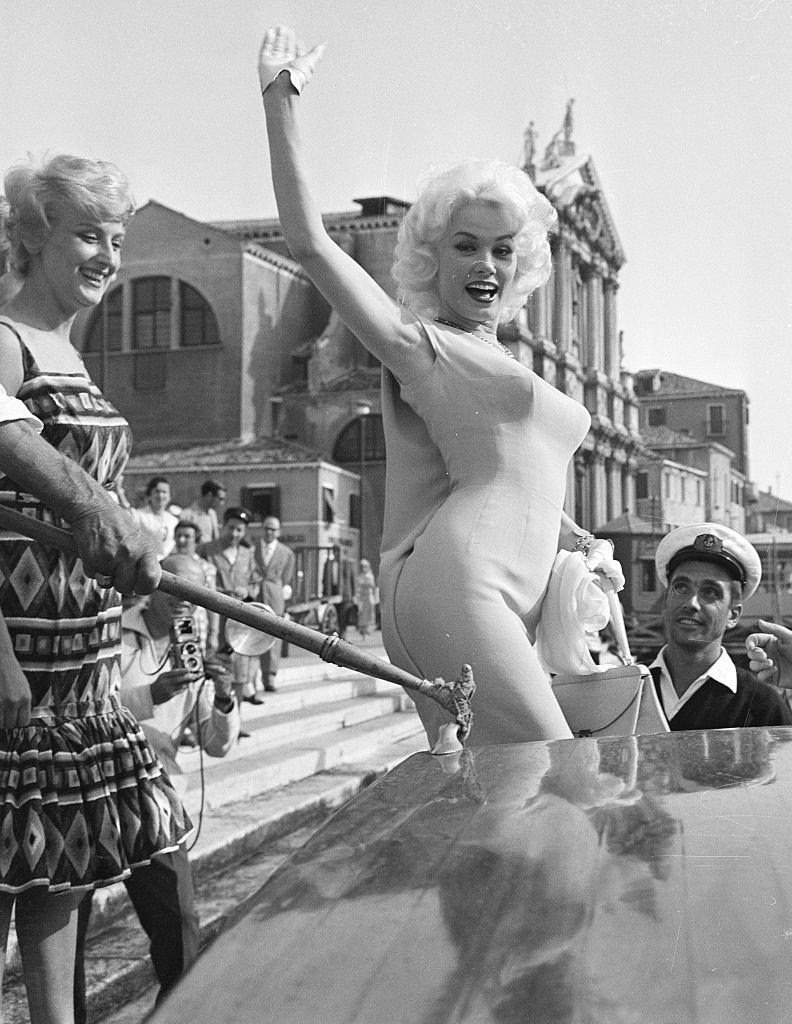 Mamie Van Doren Greeting Venetians, 1958.