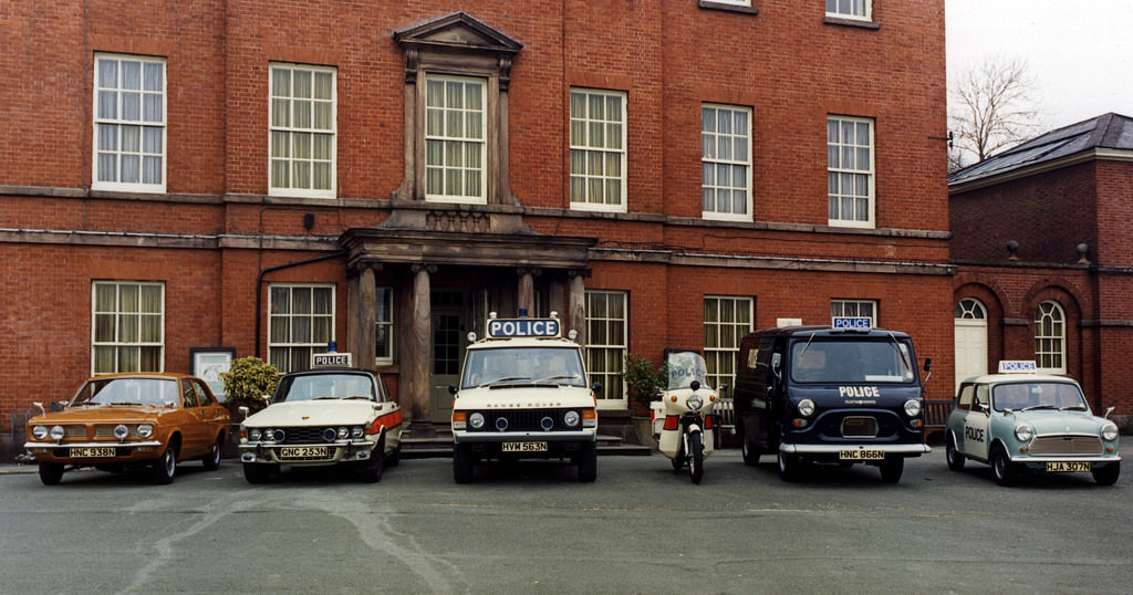 Vehicles of the newly-formed Greater Manchester Police dating from 1974 or 1975
