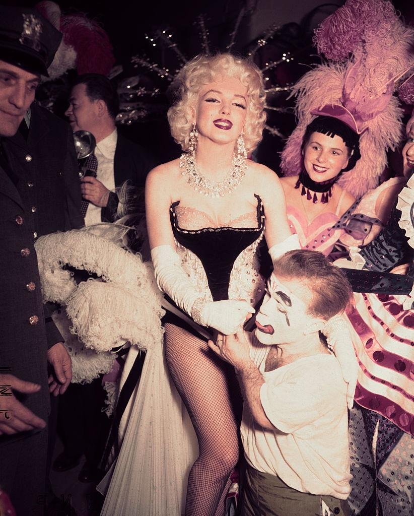 Marilyn Monroe takes part in a circus benefiting the Arthritis and Rheumatism Foundation in Madison Square Garden.