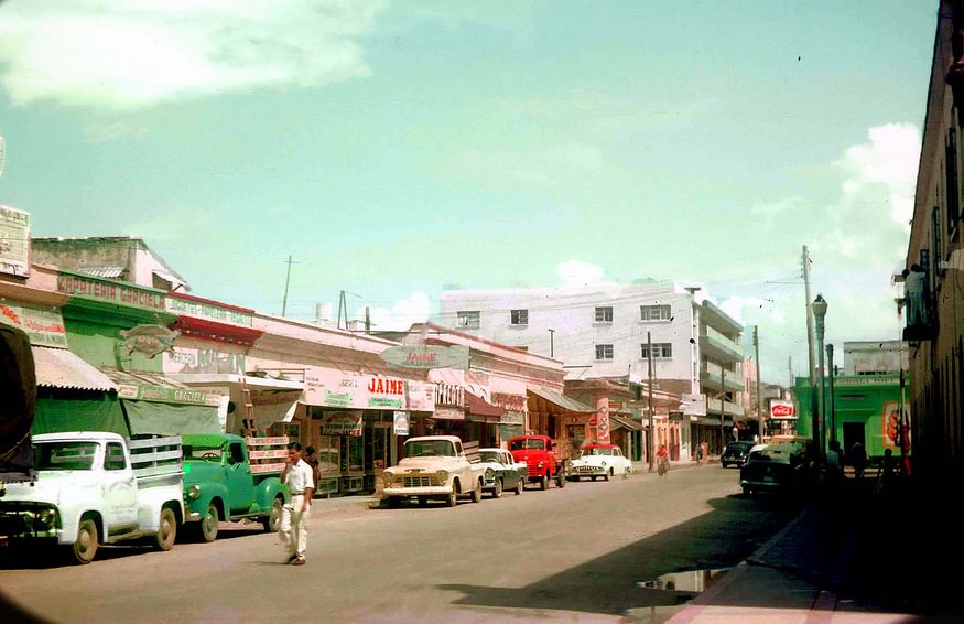 Mazatlan business district, Mexico, 1957