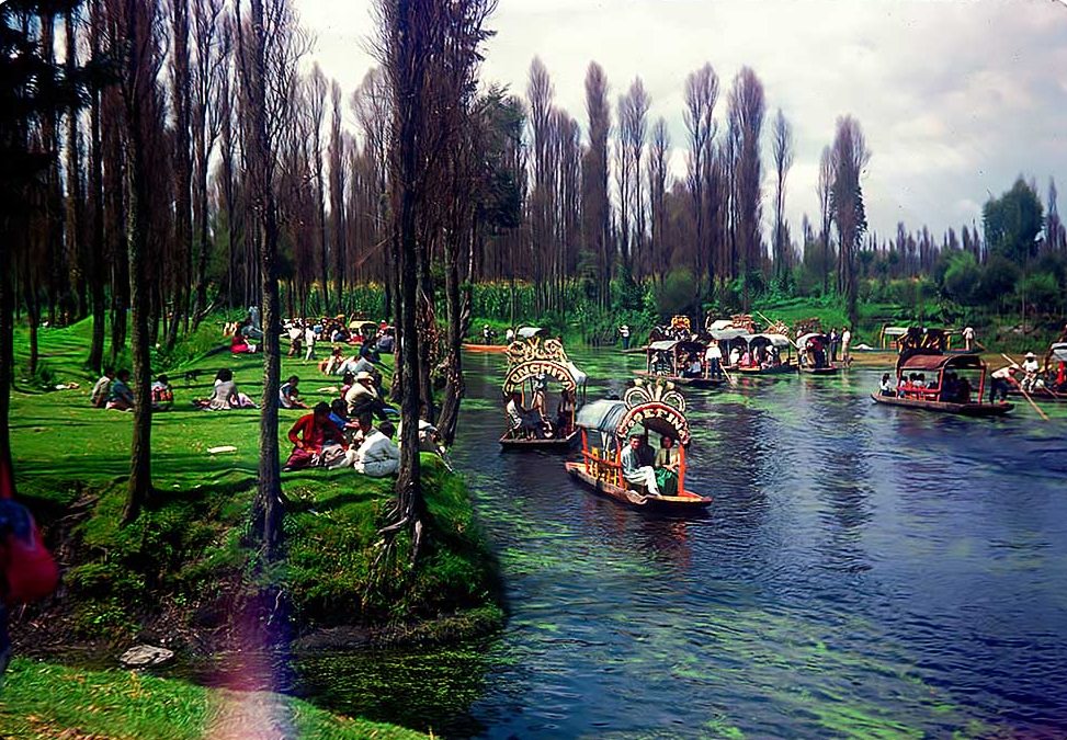 Xochimilco Gardens in Mexico City, 1957