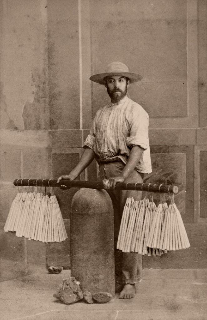 Candle merchant, Mexico, 1860.