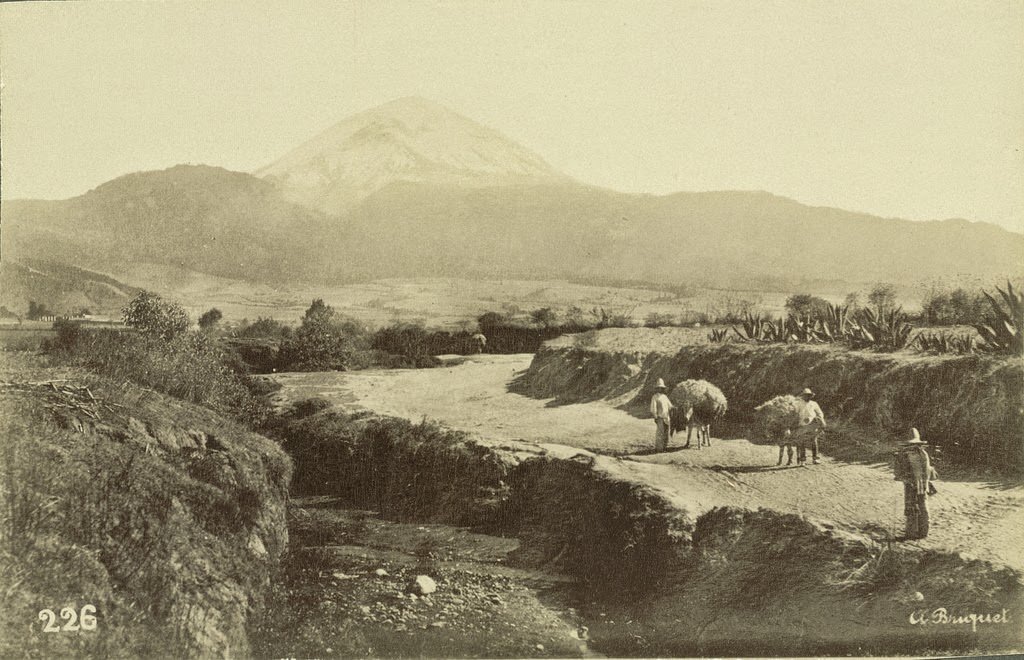 Mount Popocatepetl seen from near Amecameca. Mexico City, 1855