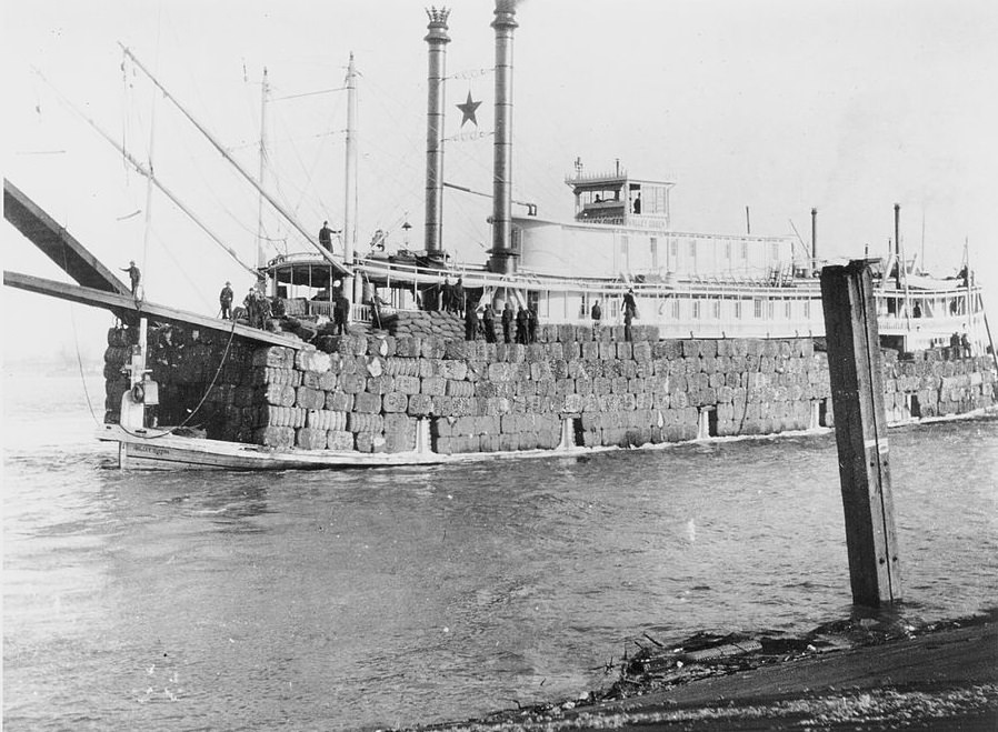 A loaded cotton steamer at New Orleans, 1897.