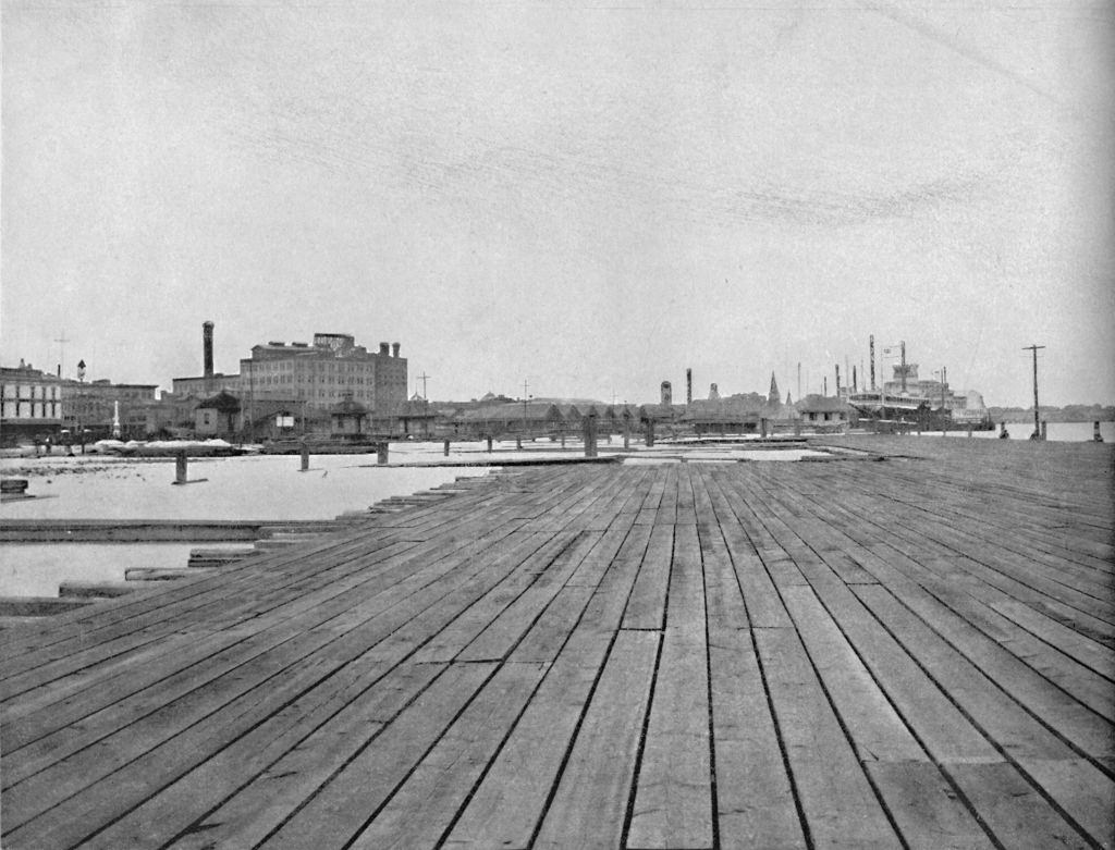 Levee and Steamboat Landing, New Orleans, 1897.