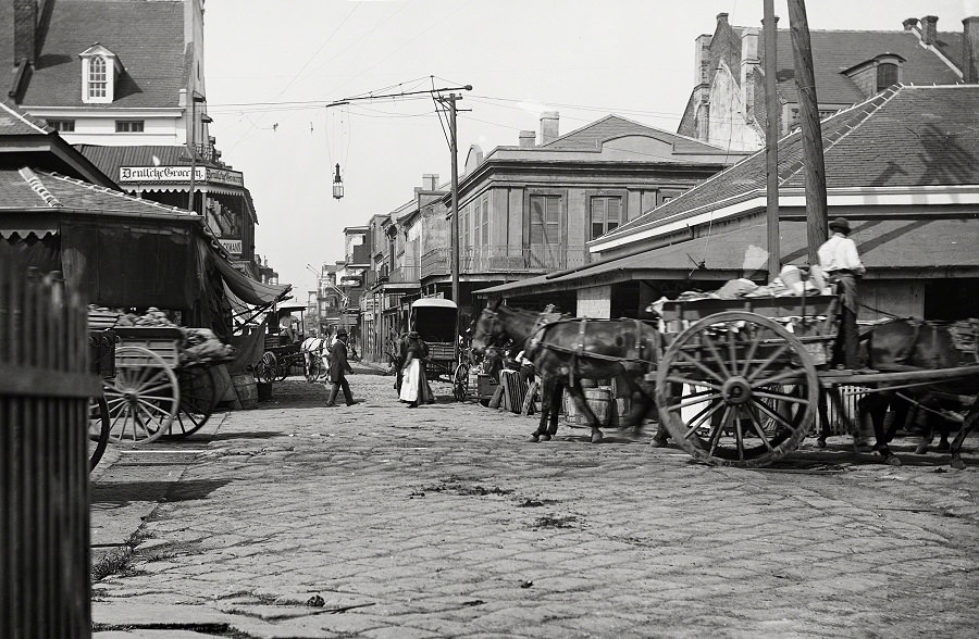 The old French Market. New Orleans circa 1890s.