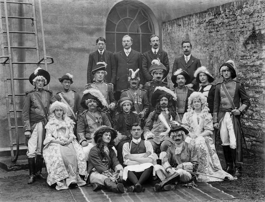 People in costume at the Theatre Royal in Waterford, 1914.