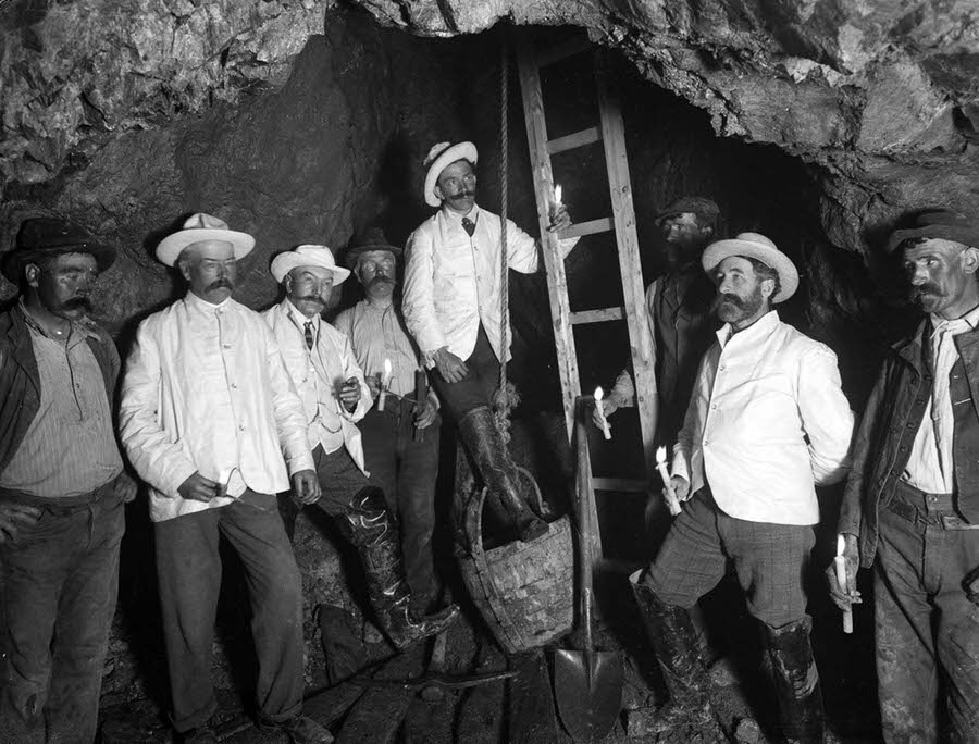 Inside the Bonmahon Mines, 1906.