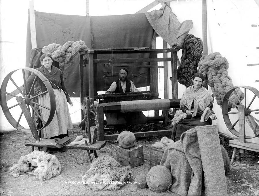 A wool operation in Leenane, County Galway, 1910.