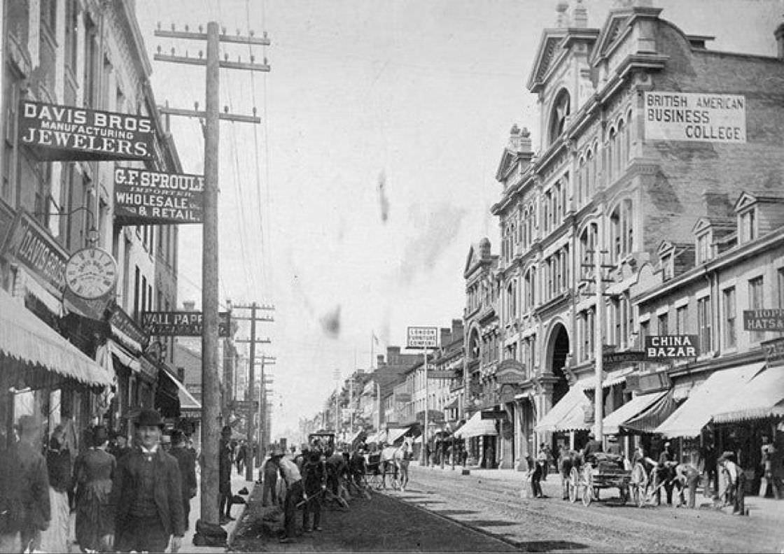 The Yonge Street Arcade in Toronto, 1880s.