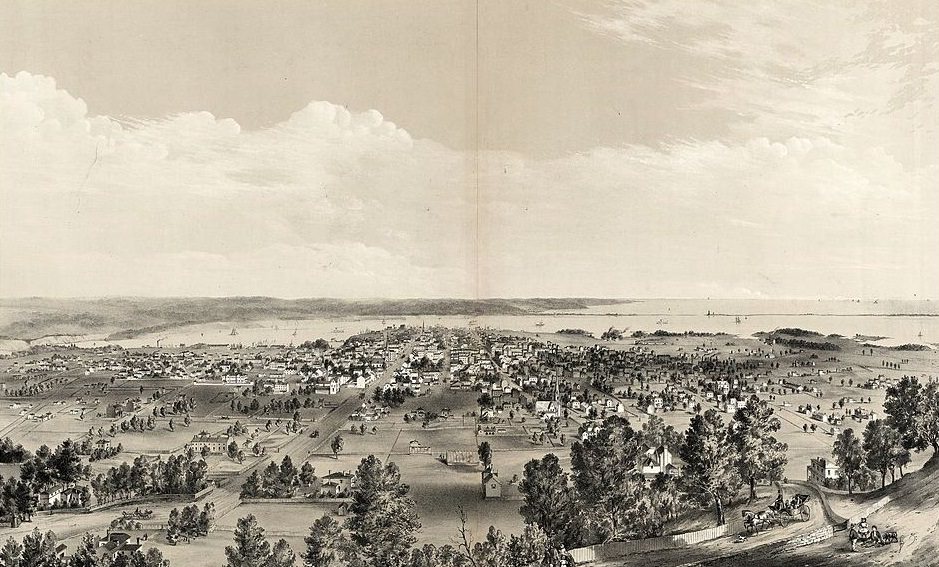 Bird's Eye View Of Hamilton, Ontario, 1859.