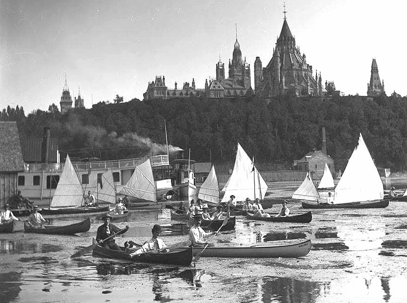 Sailing canoes on the Ottawa River, 1889