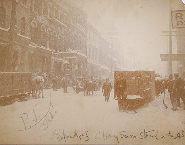 Snowstorm on Sparks St. late 1890s