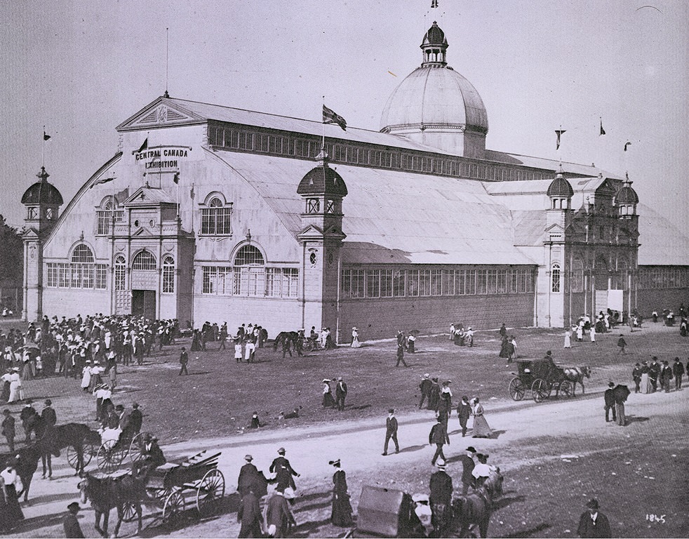 The main building of the Central Canada Exhibition, 1890s