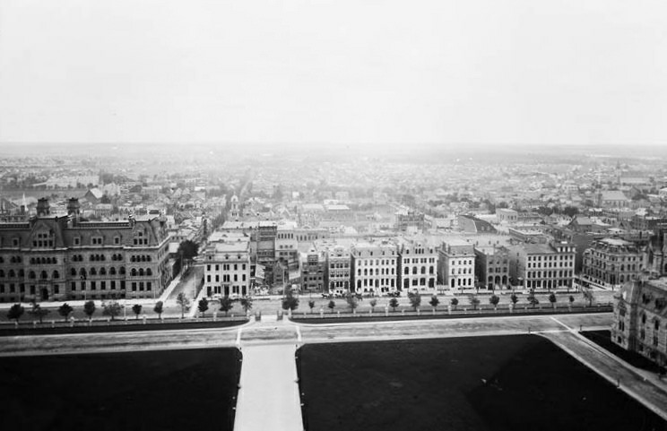 View from the Victoria Tower of the old Parliament in 1889