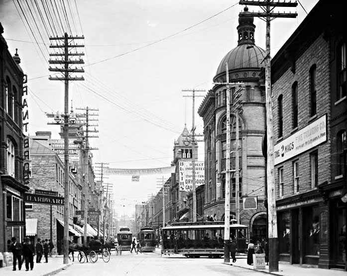 Looking east on Sparks Street, at Bank Street, 1890s