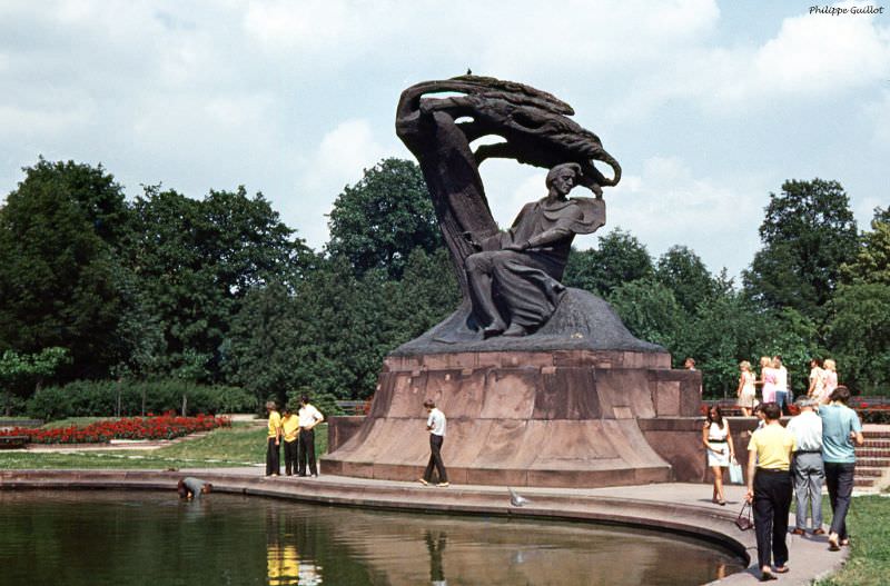 The monument to Fryderyk Chopin. Warsaw July 1970