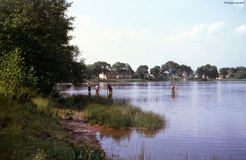 Fishing at the Masurian Lake. Warsaw, July 1970