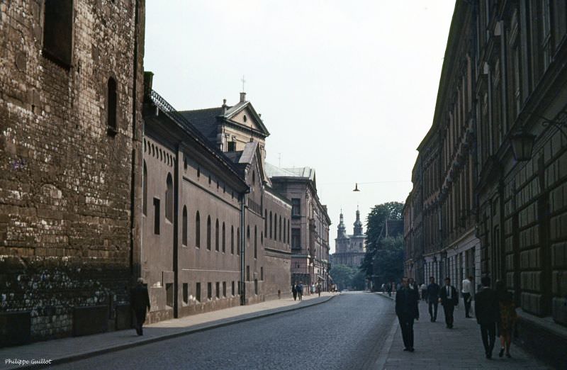 Old town street. Krakow, July 1970