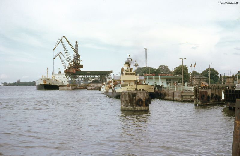 The port on the estuary of Swina. Swinoujscie, July 1970