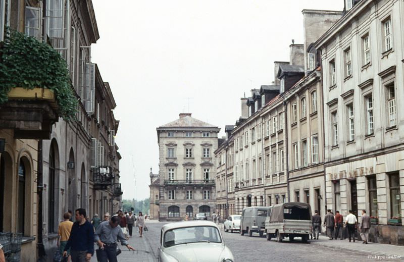 Old town street. Warsaw, July 1970