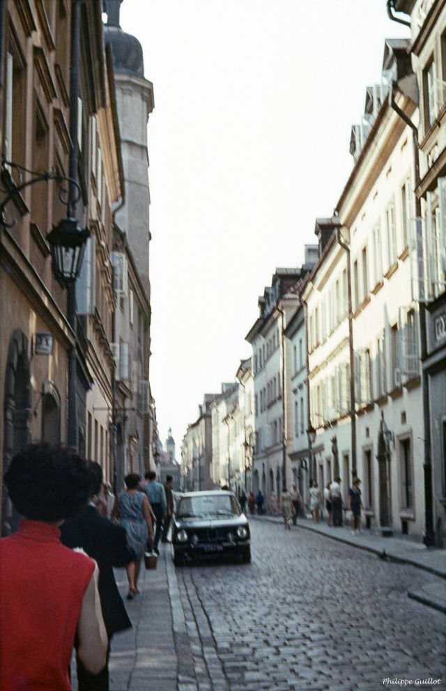 Old town street. Warsaw July 1970