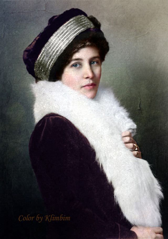 Elisabeth Kologrivova in a white dress, 1900s