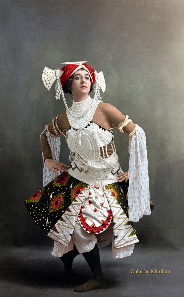 Tamara Karsavina as the Fiancee in the Blue God, 1912