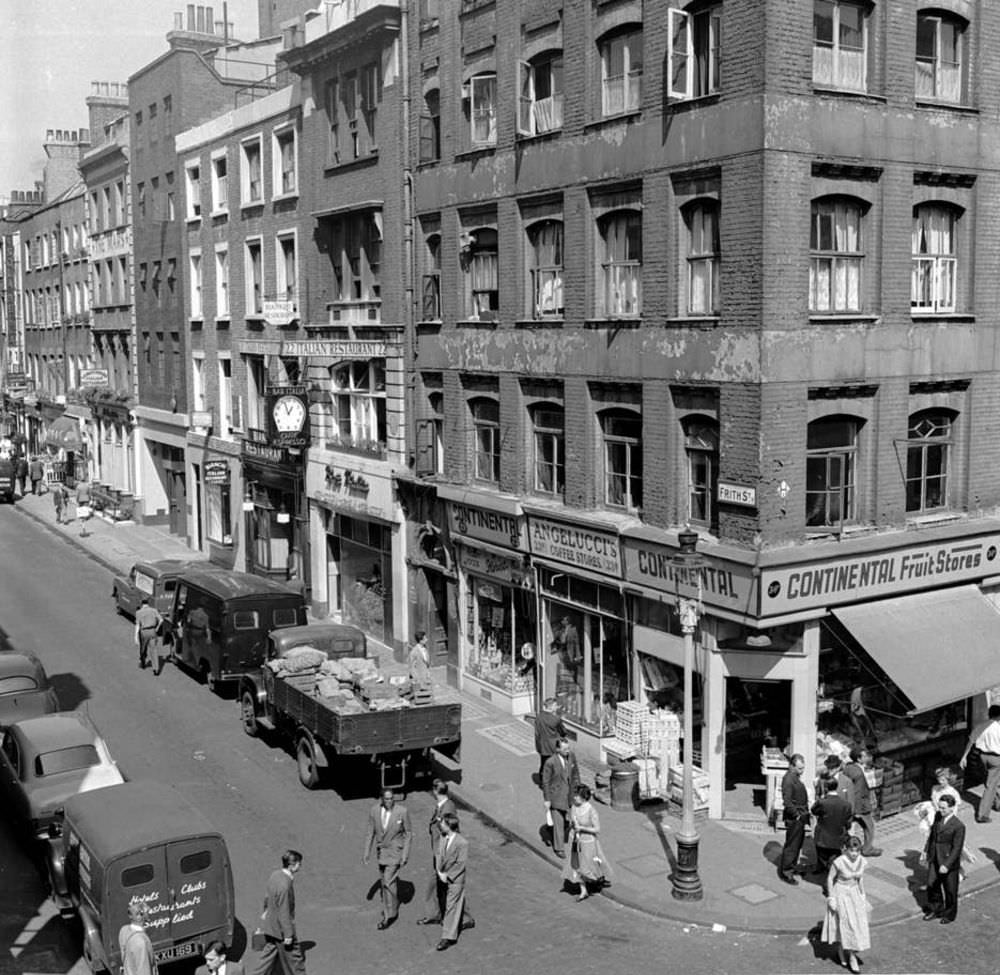 Frith Street in Soho, London in 1955.