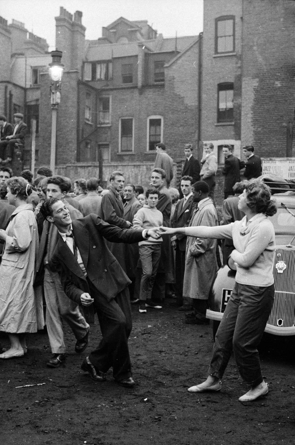 London’s youth hang out on the streets of Soho in 1956.