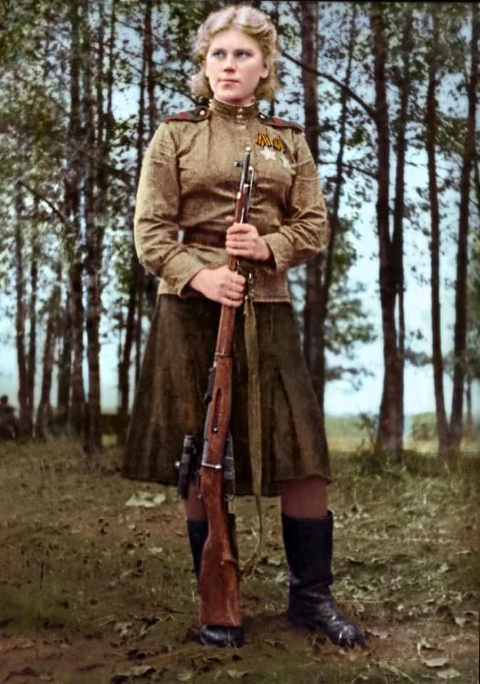Roza Shanina was one of the 800,000 women who served in the Soviet Armed Forces during the war as a sniper.